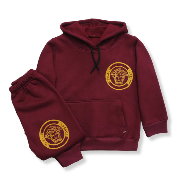 Maroon Versace Hooded Premium Tracksuit