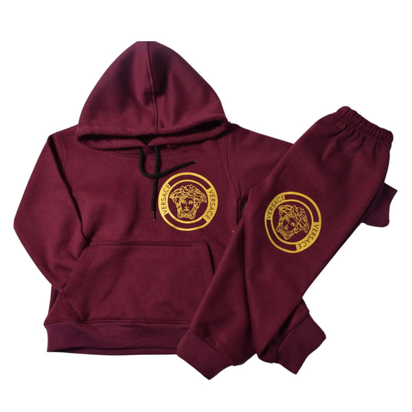 Maroon Versace Hooded Premium Tracksuit